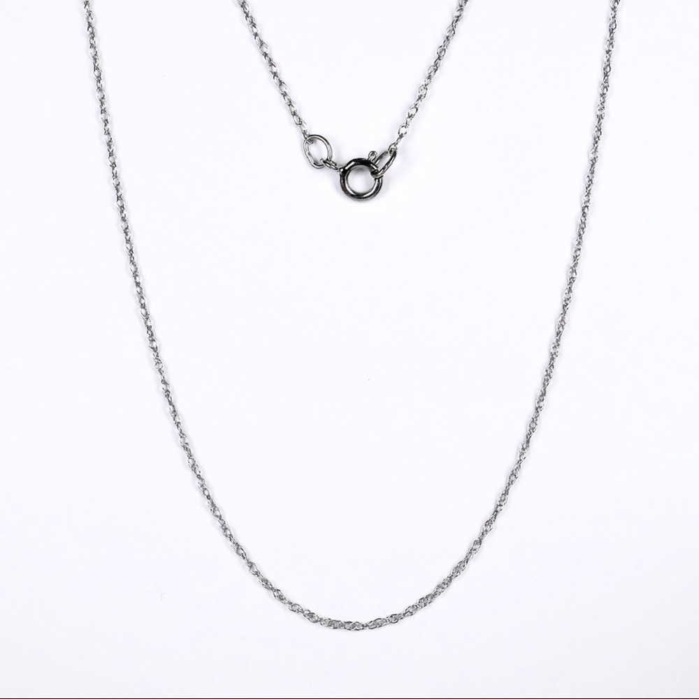 14K White Gold 16” Light Rope Chain Short Necklace .35g - New